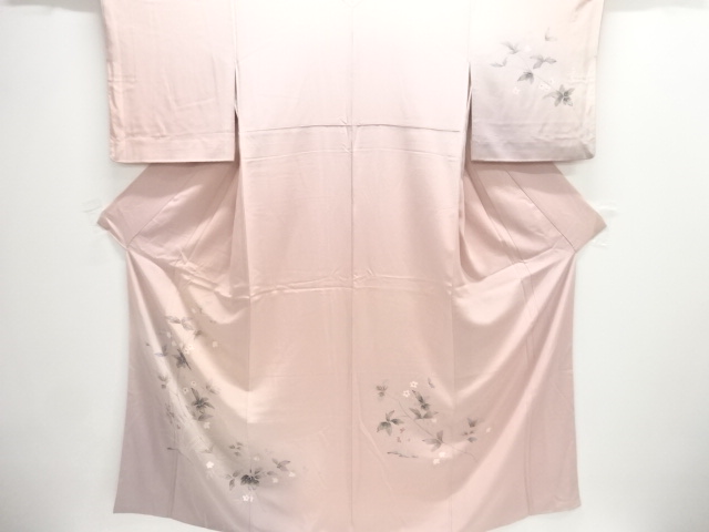 JAPANESE KIMONO / HOMONGI / HAND PAINTED YUZEN / FLORAL PLANTS